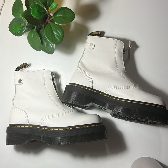 Dr. Martens Shoes - Dr. Martens White Platform Boots